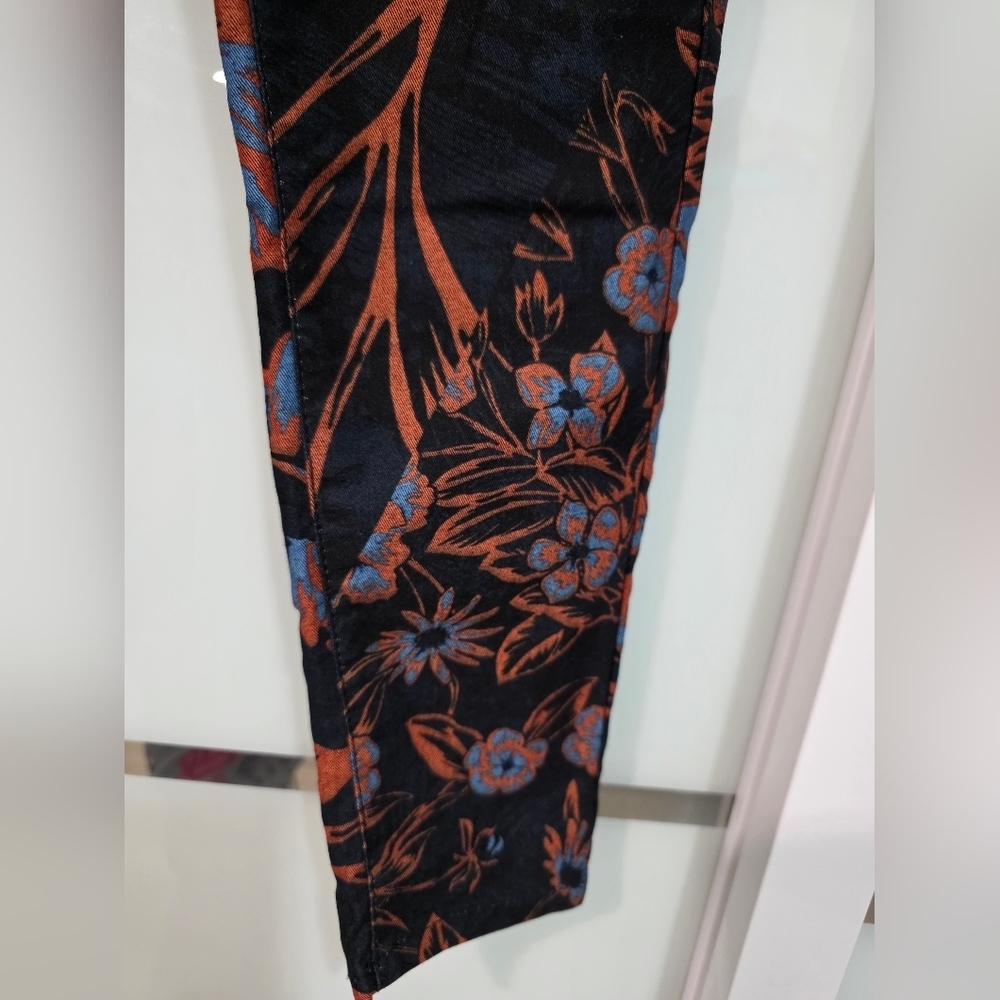 Desigual “Beflower” Floral Cropped Skinny Pants Size 38 (US 4) Stretch - Picture 8 of 15